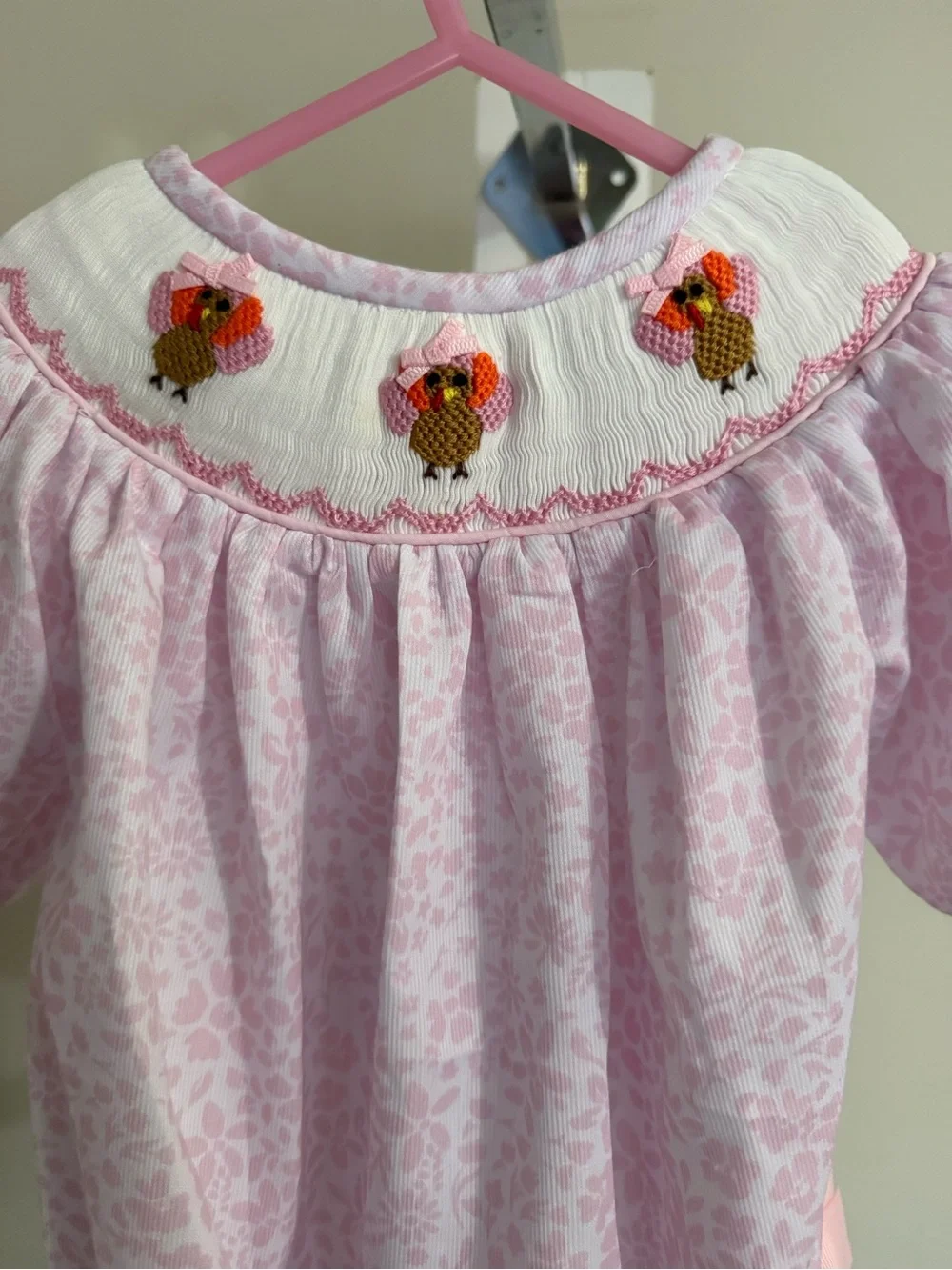 Newborn Southern Smocking Co Smocked Thanksgiving Bubble Romper